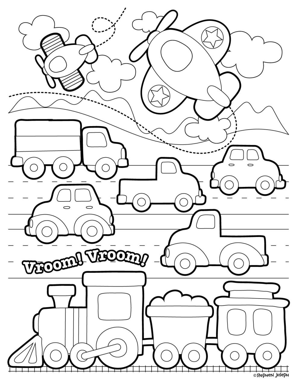 Let's Go on a Drawing Adventure! Transportation Coloring Sheets!