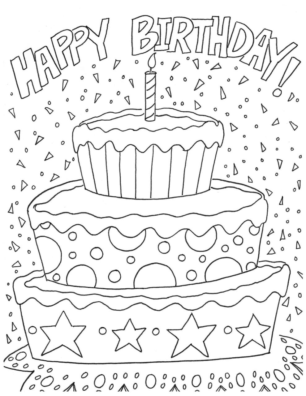 birthday coloring book pages