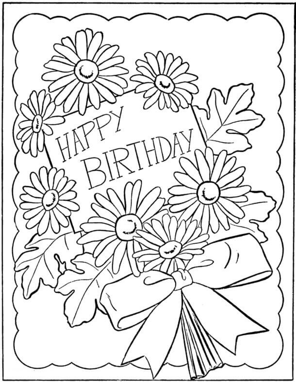 birthday coloring book pages