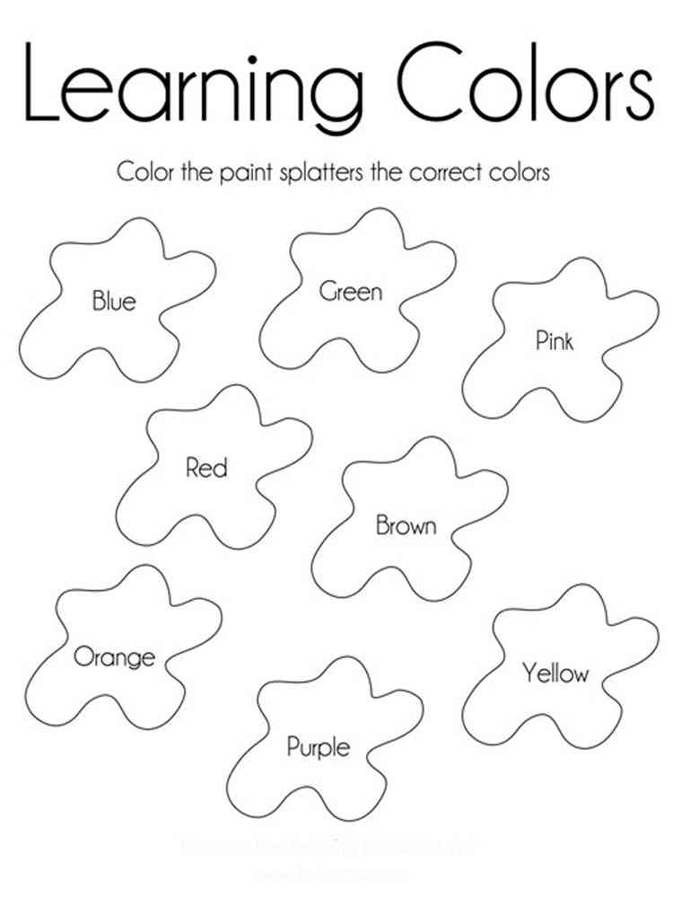 learning colors coloring pages