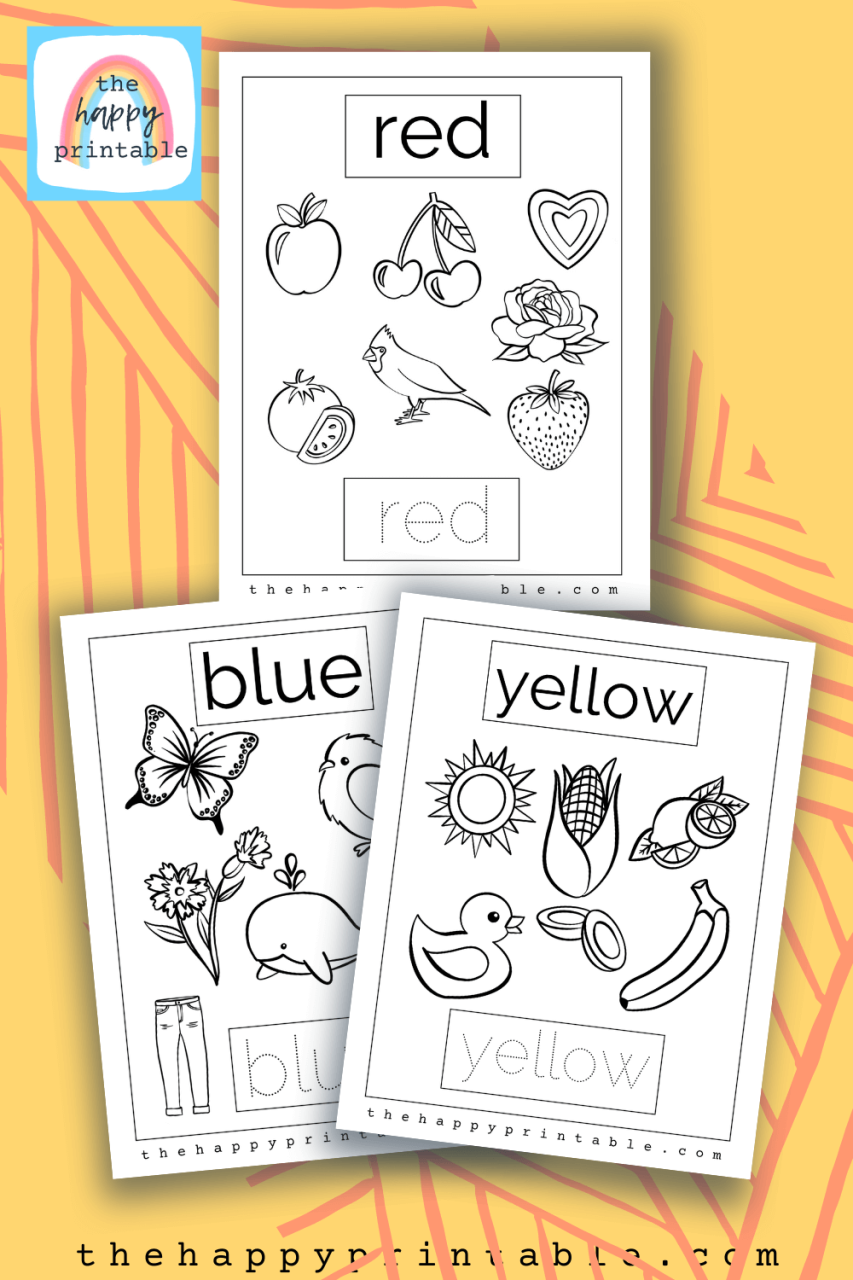 learning colors coloring pages