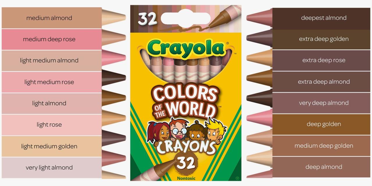 skin colour crayons