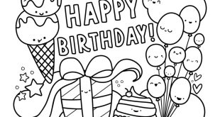 birthday coloring book pages