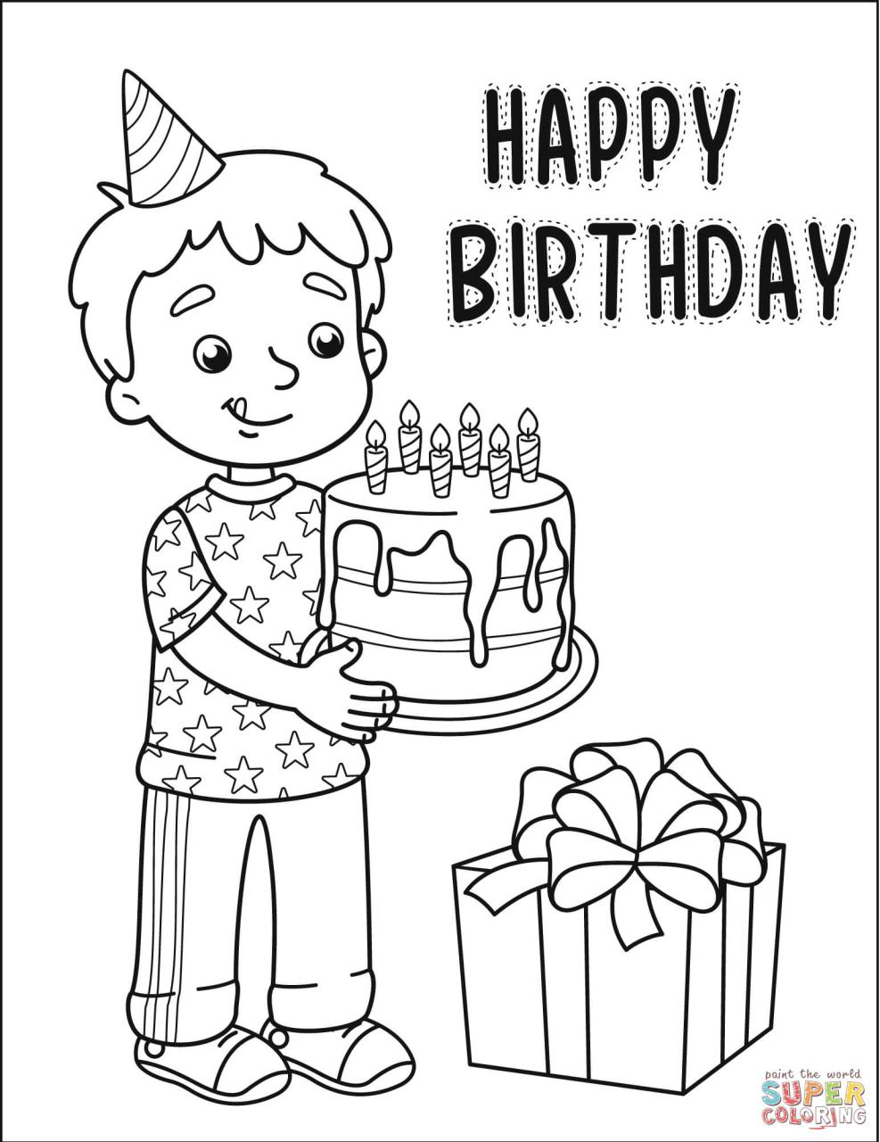 birthday coloring book pages