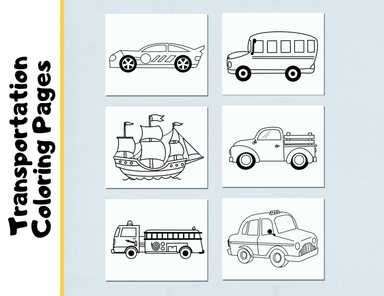 Let's Go on a Drawing Adventure! Transportation Coloring Sheets!