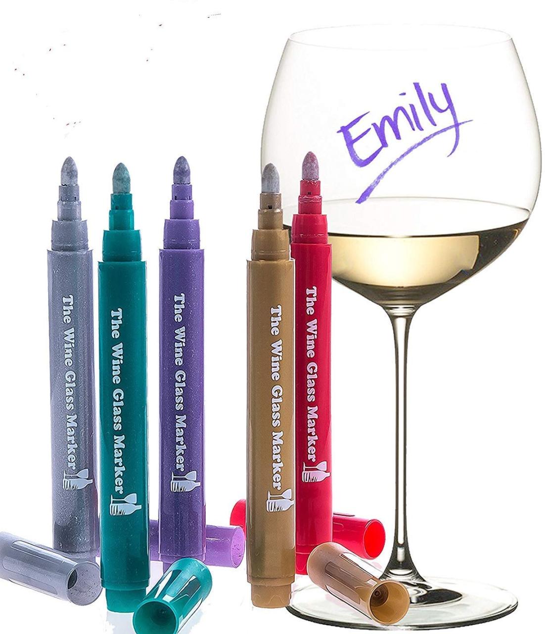 glass wine markers