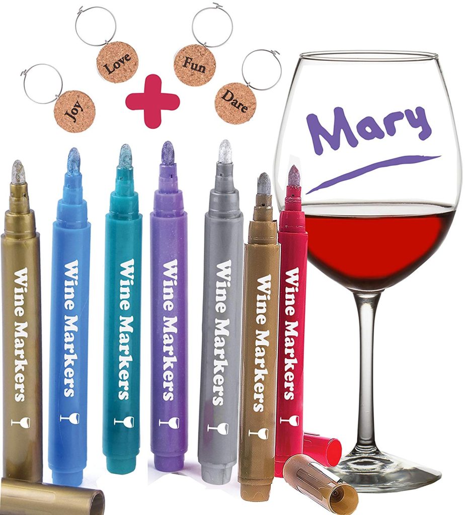 glass wine markers