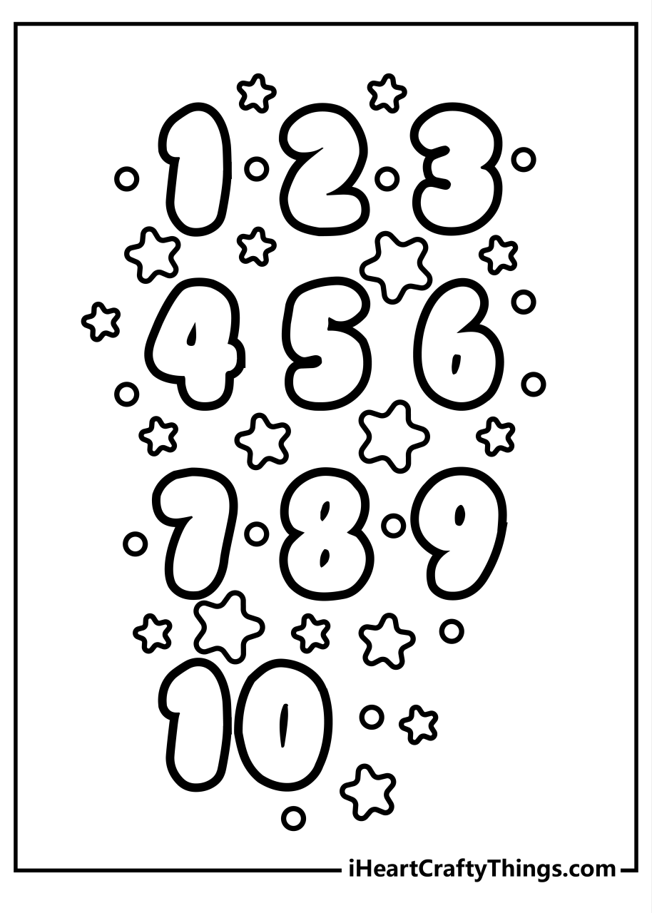 number colouring sheets printable