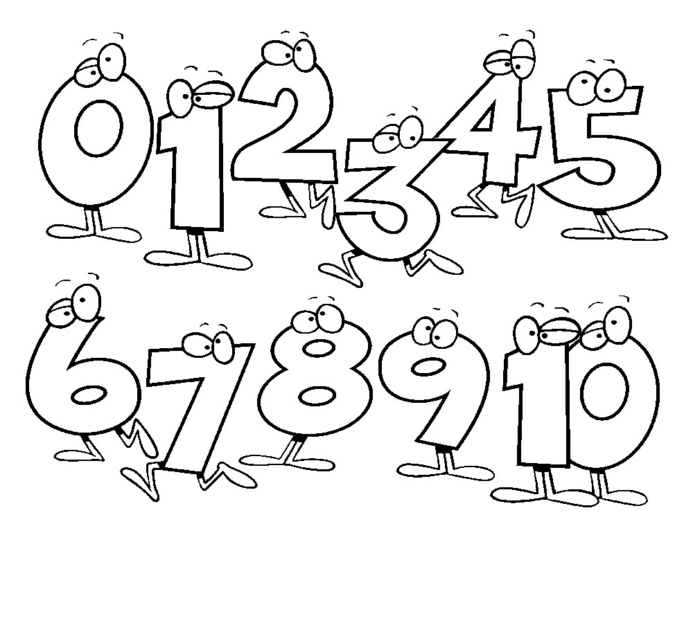 number colouring sheets printable