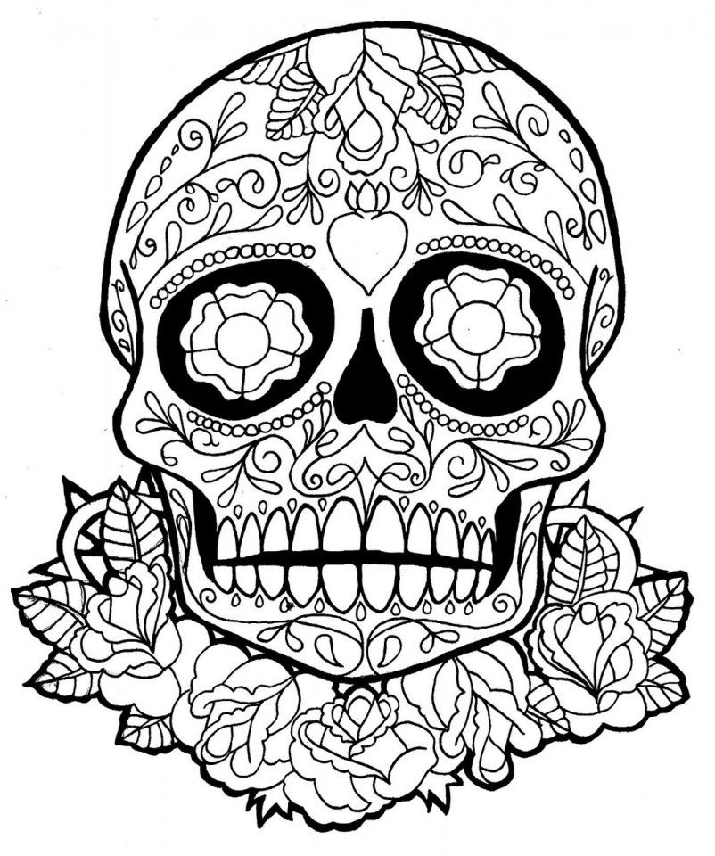 adult coloring skulls