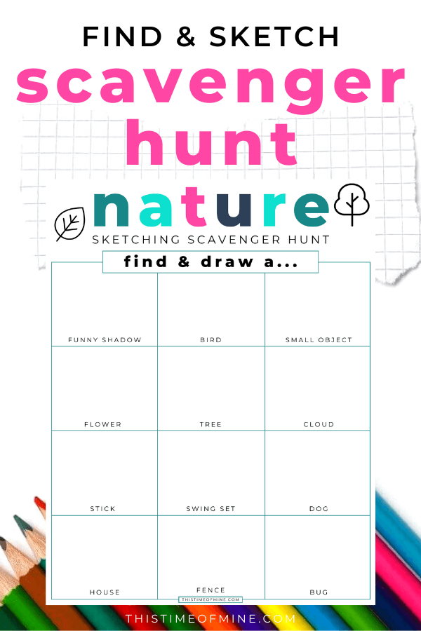 Alright, young artist! Let's embark on a fun adventure in your backyard with a drawing scavenger hunt! 