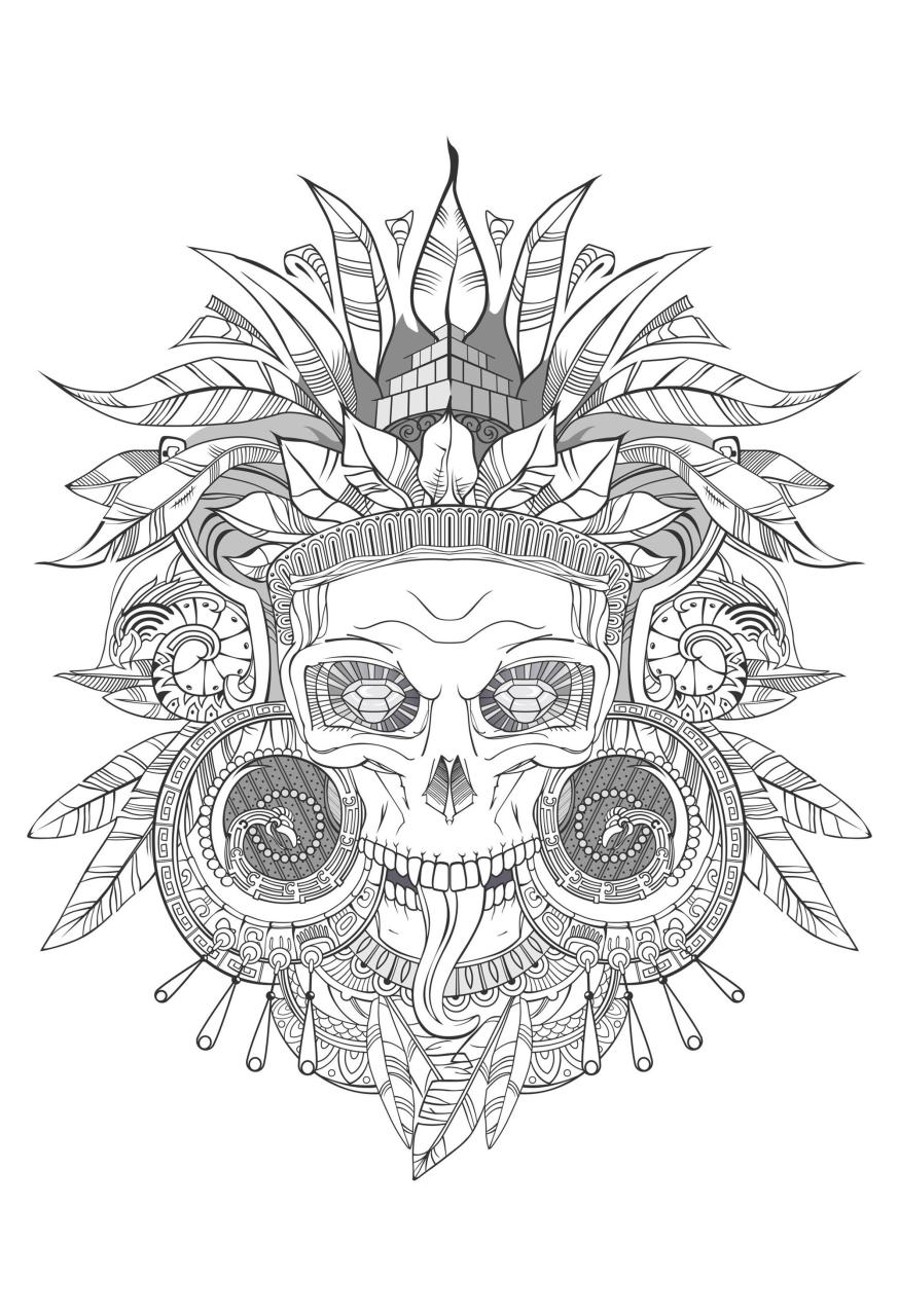 adult coloring skulls